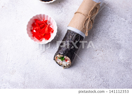 Trendy viral sushi burrito or shawarma Trendy viral sushi burrito or shawarma 141112353