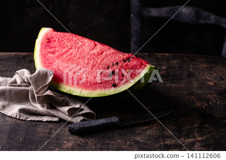Fresh sweet ripe cut watermelon Fresh sweet ripe cut watermelon 141112606