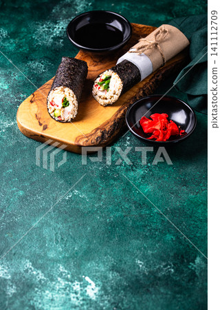 Trendy viral sushi burrito or shawarma Trendy viral sushi burrito or shawarma 141112709