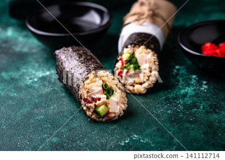 Trendy viral sushi burrito or shawarma Trendy viral sushi burrito or shawarma 141112714