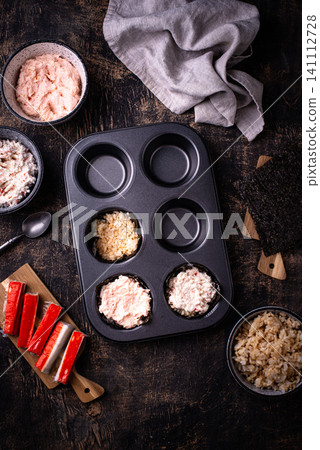 Trendy sushi muffin or cupcake Trendy sushi muffin or cupcake 141112728
