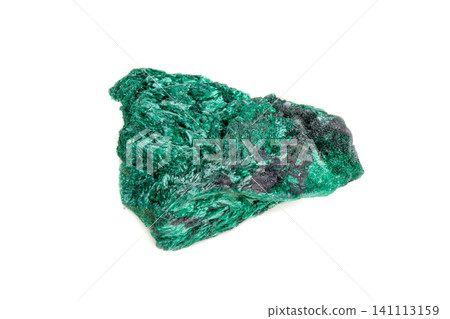 Macro mineral stone plisoviy, plush, satin malachite on a white background Macro mineral stone plisoviy, plush, satin malachite on a white background 141113159