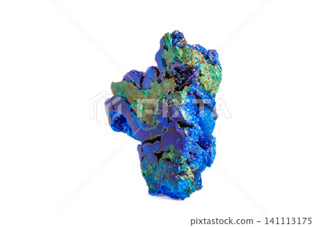 Macro mineral stone malachite with azurite on white background Macro mineral stone malachite with azurite on white background 141113175