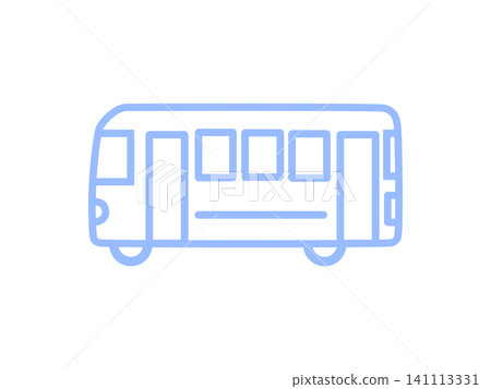 簡潔可愛的公車圖標,淺藍色 簡潔可愛的公車圖標,淺藍色 141113331