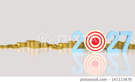Target Driven Financial Goals For Success In 2027 3d render. Target Driven Financial Goals For Success In 2027 3d render. 141113676
