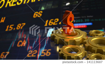 Financial Market Growth And Investment Strategy Concept 3d render. Financial Market Growth And Investment Strategy Concept 3d render. 141113687