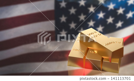 United States Gold Reserve And Investment Economy Concept 3d render. United States Gold Reserve And Investment Economy Concept 3d render. 141113701