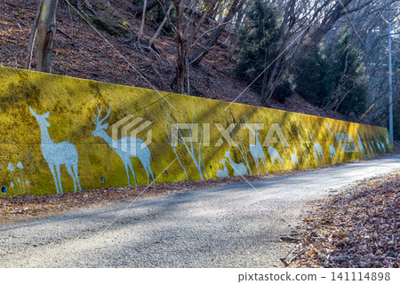 Moss art painted along the roadside of the Okumusashi Green Line 141114898