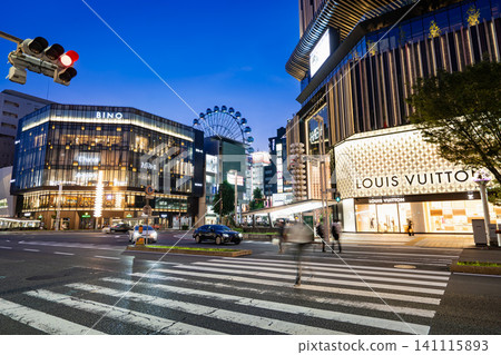 Nagoya, Sakae, Sakae Intersection, Cityscape, The Landmark Nagoya Sakae, Bustling area, Night view Nagoya, Sakae, Sakae Intersection, Cityscape, The Landmark Nagoya Sakae, Bustling area, Night view 141115893