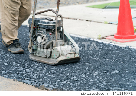 Road paving work Road paving work 141116771