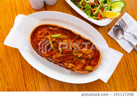 Turkish Kofte with vegetables Turkish Kofte with vegetables 141117206