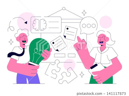 Neurodiversity in Workplace Illustration Featuring Inclusive Team Collaboration, Diverse Thinking, Cognitive Diversity and Accessible Work Environment Neurodiversity in Workplace Illustration Featuring Inclusive Team Collaboration, Diverse Thinking, Cognitive Diversity and Accessible Work Environment 141117873