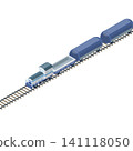 Isometric illustration of a freight train carrying tank containers. Logistics, rail transport, freight transport material. 141118050