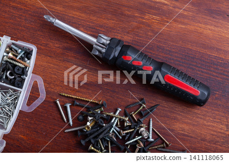 Home male instrument for repairing - different tips of screwdriver and main part 141118065