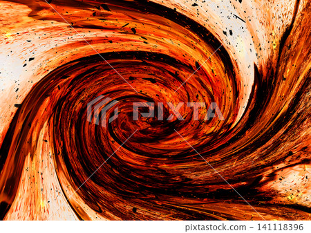 A swirling vortex of burning flames and the energy of light against an abstract background. 141118396