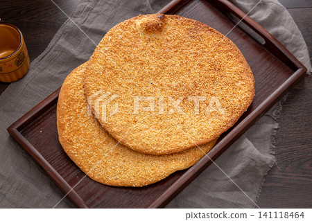 chinese Highland Barley and Sesame Flatbread Traditional Grain Snack chinese Highland Barley and Sesame Flatbread Traditional Grain Snack 141118464