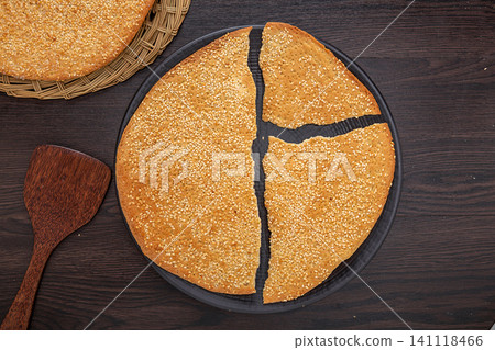 chinese Highland Barley and Sesame Flatbread Traditional Grain Snack chinese Highland Barley and Sesame Flatbread Traditional Grain Snack 141118466