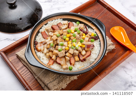 Cantonese Claypot Rice with Cured Meat and Taro, Traditional Style 141118507