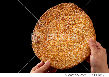 chinese Highland Barley and Sesame Flatbread Traditional Grain Snack chinese Highland Barley and Sesame Flatbread Traditional Grain Snack 141118523