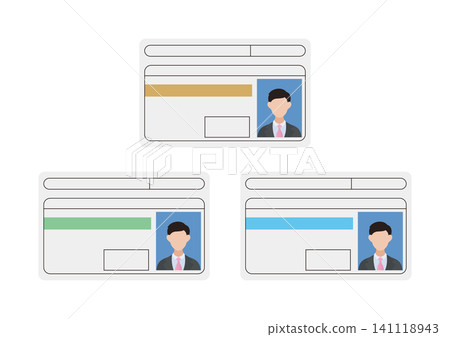 Male driver's license vector illustration set Male driver's license vector illustration set 141118943