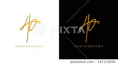 Luxury and elegant number 40 logo design Luxury and elegant number 40 logo design 141119056