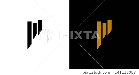 Strong and luxury letter P initials logo design 141119098