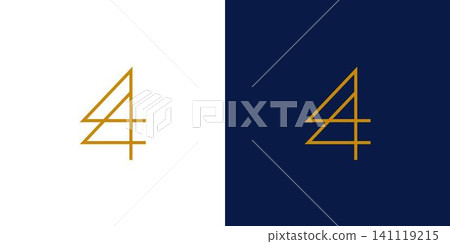 Luxury and unique number 44 logo design Luxury and unique number 44 logo design 141119215