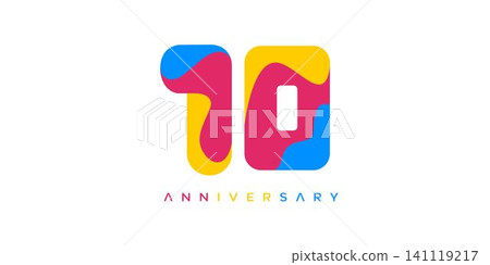 Modern and colorful number 10 logo design Modern and colorful number 10 logo design 141119217
