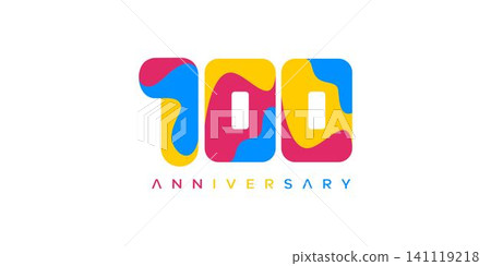 Modern and colorful number 100 logo design Modern and colorful number 100 logo design 141119218