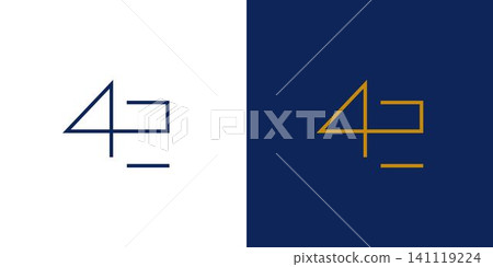 Modern and unique number 43 logo design 141119224
