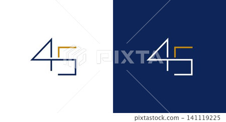 Modern and unique number 45 logo design Modern and unique number 45 logo design 141119225