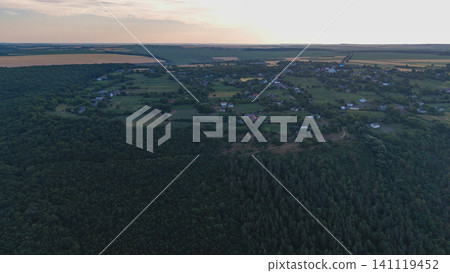 Scenic view of Dniester river meander and surrounding valley in Ukraine Scenic view of Dniester river meander and surrounding valley in Ukraine 141119452