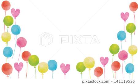 Cute watercolor-style balloon frame Cute watercolor-style balloon frame 141119556