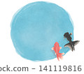 Watercolor illustration of a goldfish, framed. 141119816