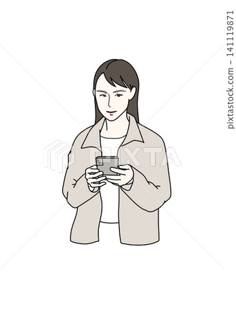 操作智能手機的女人 操作智能手機的女人 141119871
