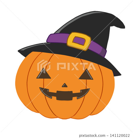 Halloween Jack-o'-lantern wearing a witch's hat (transparent background) Halloween Jack-o'-lantern wearing a witch's hat (transparent background) 141120022