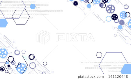 Gears and circuits: A future of engineering and technology background frame 141120448
