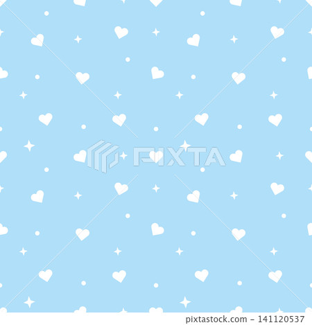 Cute Kawaii Pastel Sky Blue Heart Seamless Pattern Cute Kawaii Pastel Sky Blue Heart Seamless Pattern 141120537