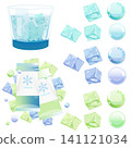 Summer heat countermeasure image illustration set: Ice, ice pack, glass, cooling sensation, cooling material 141121034