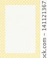 Applique-style polka dot frame (cream yellow) Fabric/patchwork-style background material 141121367
