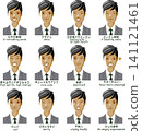 A set of 12 facial expressions for business people (for work and presentations) 141121461