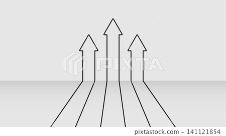Minimalist black and white background with outline arrows pointing up, symbolizing business growth Minimalist black and white background with outline arrows pointing up, symbolizing business growth 141121854