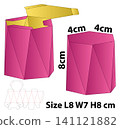 Geometric Hexagonal Faceted Gift Box Template 141121882