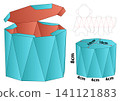 Geometric Octagonal Faceted Gift Box Template 141121883