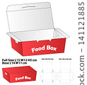 Tuck Lock Food Box Template 141121885