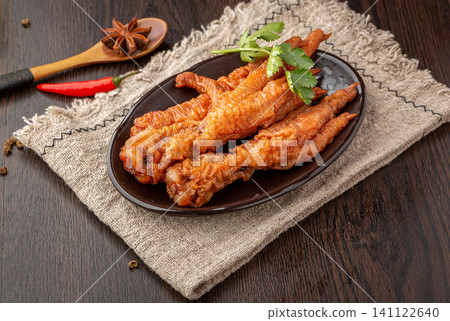 jiangxi Style Spicy Braised Chicken Feet Hot Chili Marinated Poultry Claws Asian Dim Sum jiangxi Style Spicy Braised Chicken Feet Hot Chili Marinated Poultry Claws Asian Dim Sum 141122640