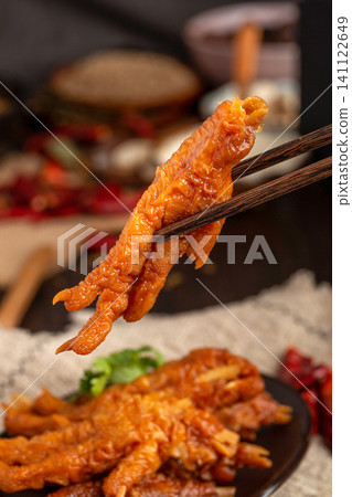 traditional Tiger Skin Chicken Feet Deep Fried Puff Skin Marinated Poultry Claws Dim Sum traditional Tiger Skin Chicken Feet Deep Fried Puff Skin Marinated Poultry Claws Dim Sum 141122649