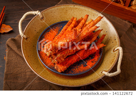 hunan Style Extra Spicy Chicken Feet Hot Chili Powder Sprinkled Poultry Claws Dim Sum hunan Style Extra Spicy Chicken Feet Hot Chili Powder Sprinkled Poultry Claws Dim Sum 141122672