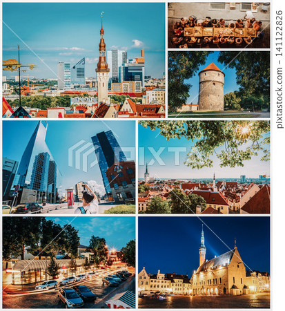 Collage of multiple beautiful views of Tallinn, Estonia Collage of multiple beautiful views of Tallinn, Estonia 141122826
