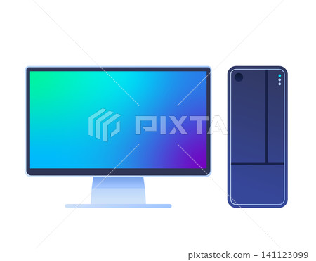 Desktop PC illustration Desktop PC illustration 141123099